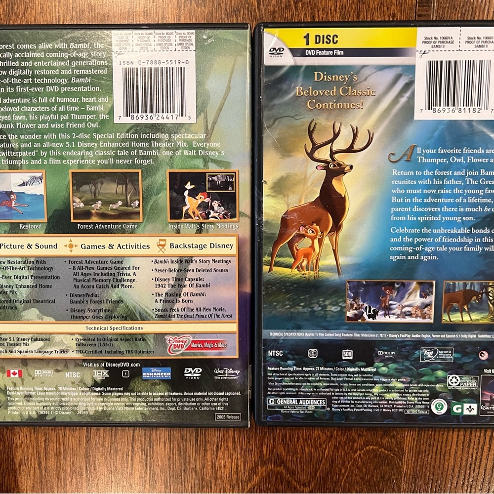 Disney Bambi DVD Set - Picture 2 of 2